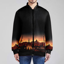 Load image into Gallery viewer, Sunset Tipis 1 Zippered Collared Lightweight Jacket
