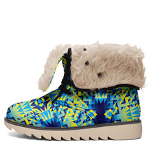 Load image into Gallery viewer, Kaleidoscope Jaune Bleu Polar Winter Boots
