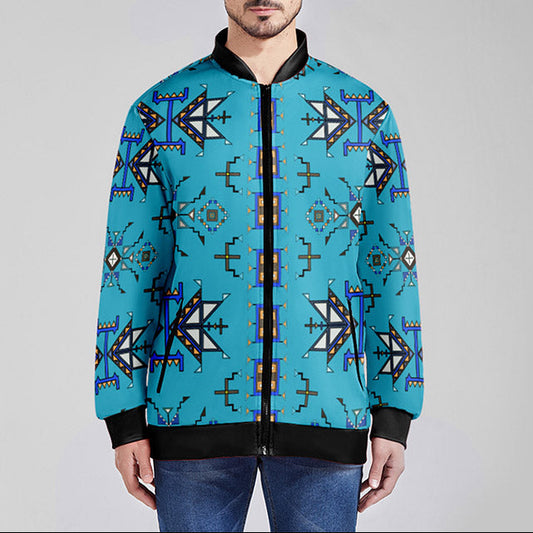 Eagle Strike Blue Zippered Collared Lightweight Jacket