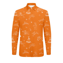 Load image into Gallery viewer, Ledger Dabbles Orange Men&#39;s Long Sleeve Dress Shirt
