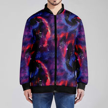 Load image into Gallery viewer, Animal Ancestors 3 Blue Pink Swirl Zippered Collared Lightweight Jacket
