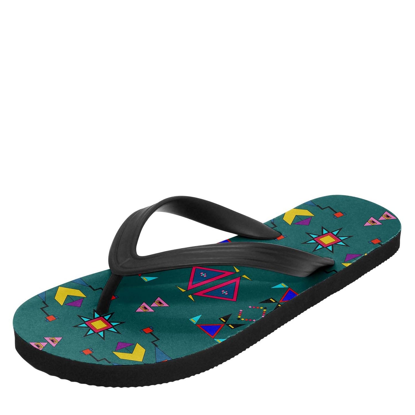 Enemy Territory Teal Flip Flops