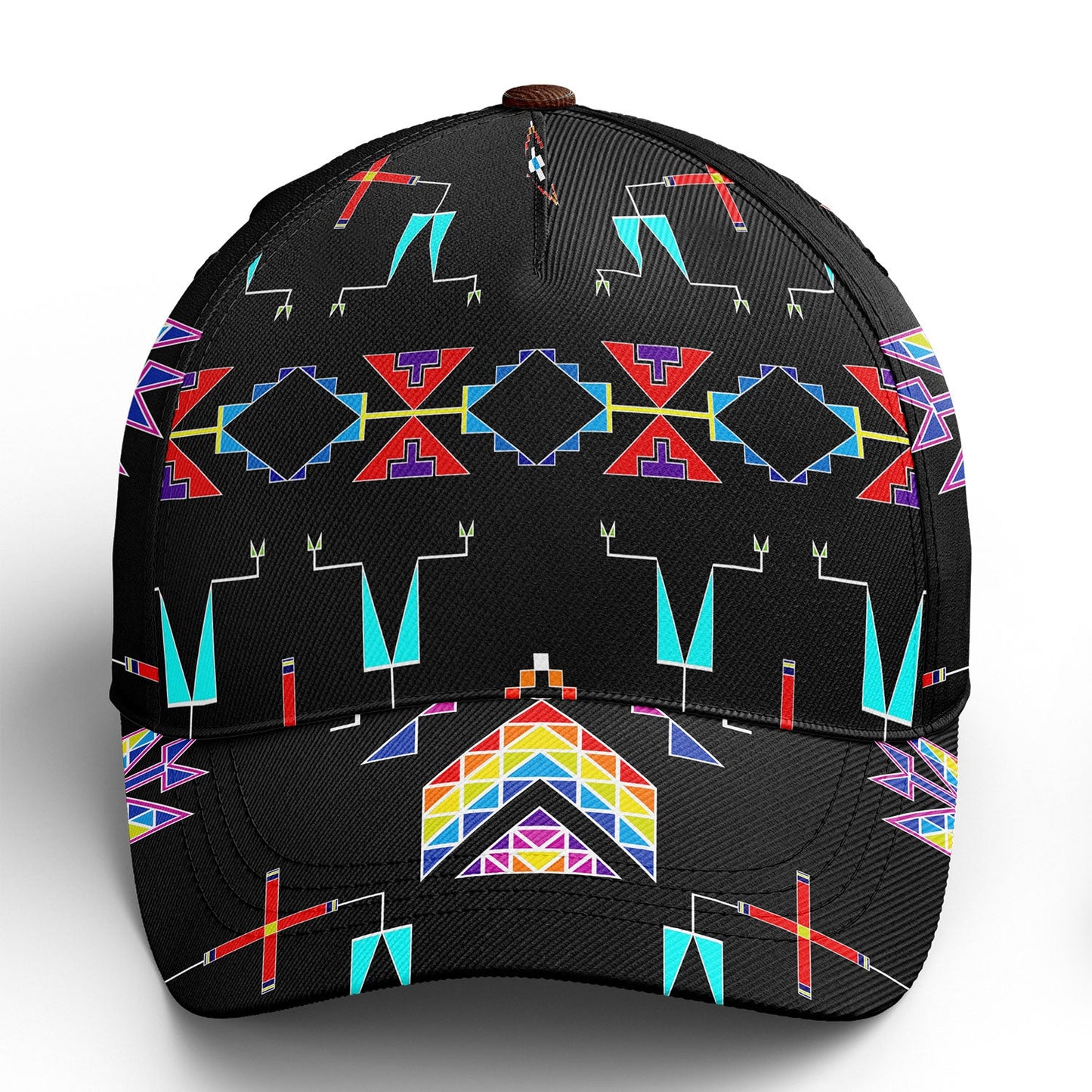 Rainy Chief Rainbow Black Snapback Hat