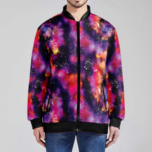 Load image into Gallery viewer, Animal Ancestors 9 Cosmic Swirl Purple and Red Zippered Collared Lightweight Jacket
