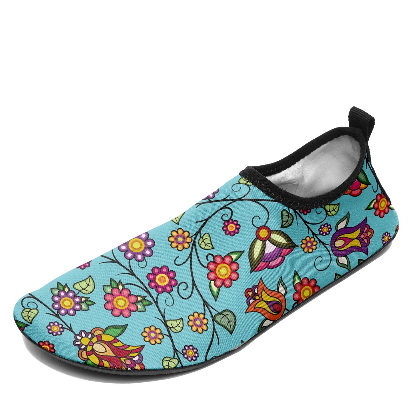 Heartbeat Petals Turquoise Kid's Sockamoccs Slip On Shoes