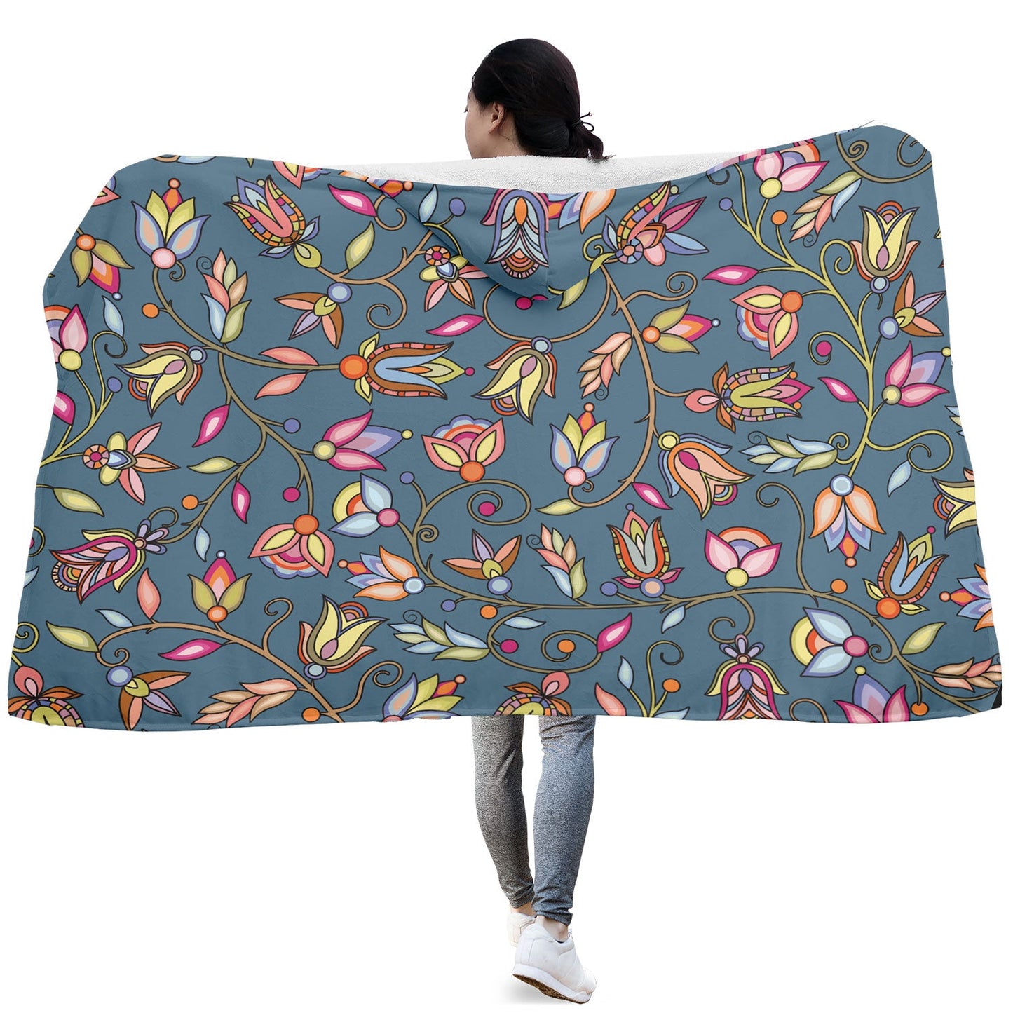 Buffalo Bloom Rainstorm Hooded Blanket