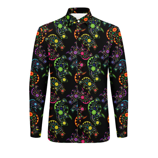 Neon Floral Animals Dress Shirt