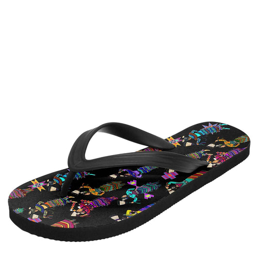 Women's Jingle Dancers Black Flip Flops
