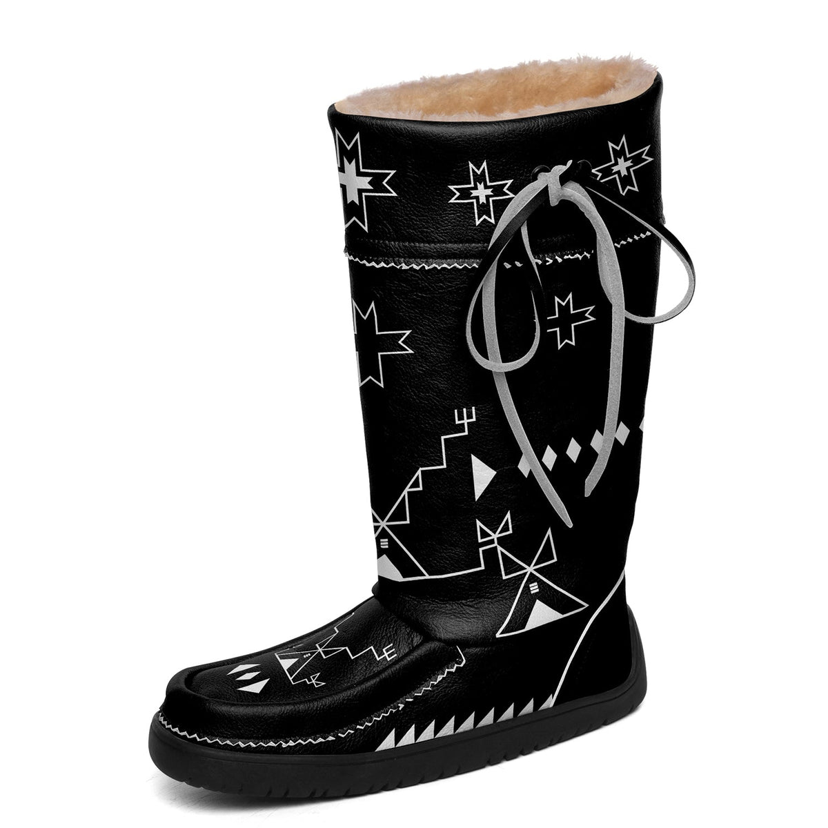 Sky Stories Black Real Leather MoccaLux