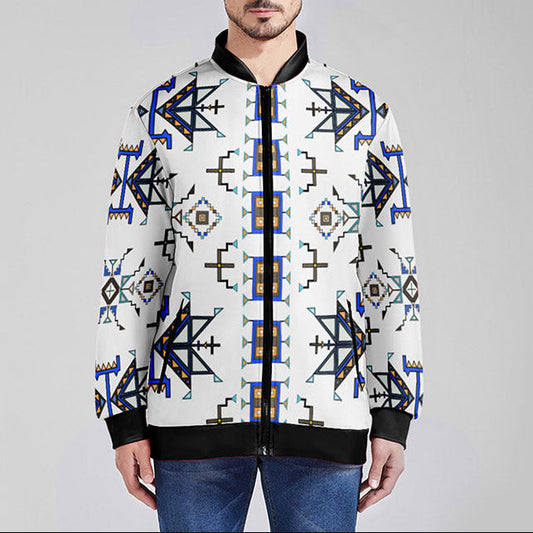 Eagle Strike White Zippered Collared Lightweight Jacket