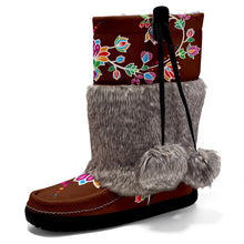 Load image into Gallery viewer, Waterbird Wildflowers Real Leather MocLux with Fur
