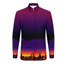 Load image into Gallery viewer, Teepees Northern Lights Men&#39;s Long Sleeve Dress Shirt
