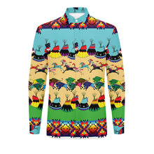 Load image into Gallery viewer, Horses and Buffalo Ledger White Men&#39;s Long Sleeve Dress Shirt
