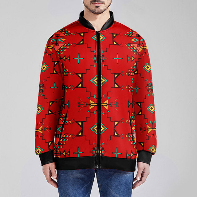Thunder Flight Red Zippered Collared Lightweight Jacket