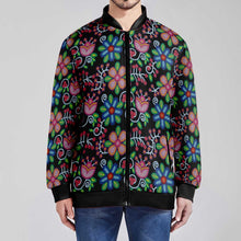 Load image into Gallery viewer, Midnight Garden Black Youth Zippered Collared Lightweight Jacket
