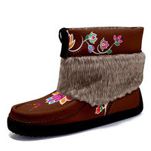 Load image into Gallery viewer, Waterbird Wildflowers Leather MocLux Short Style with Fur
