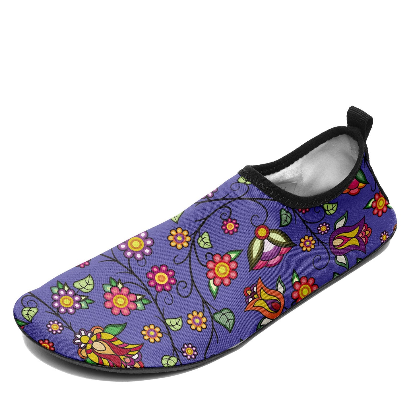 Heartbeat Petals Blue Kid's Sockamoccs Slip On Shoes