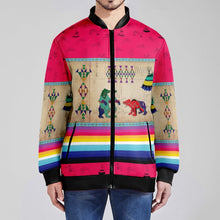 Load image into Gallery viewer, Bear Ledger Berry Zippered Collared Lightweight Jacket
