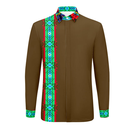Earth Blanket Strip Dress Shirt