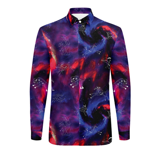 Animal Ancestors 3 Blue Pink Swirl Dress Shirt