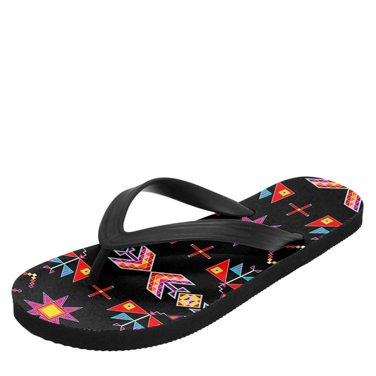 Scattered Generations Black Flip Flops