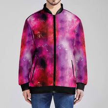 Load image into Gallery viewer, Animal Ancestors 8 Gaseous Clouds Pink and Red Zippered Collared Lightweight Jacket
