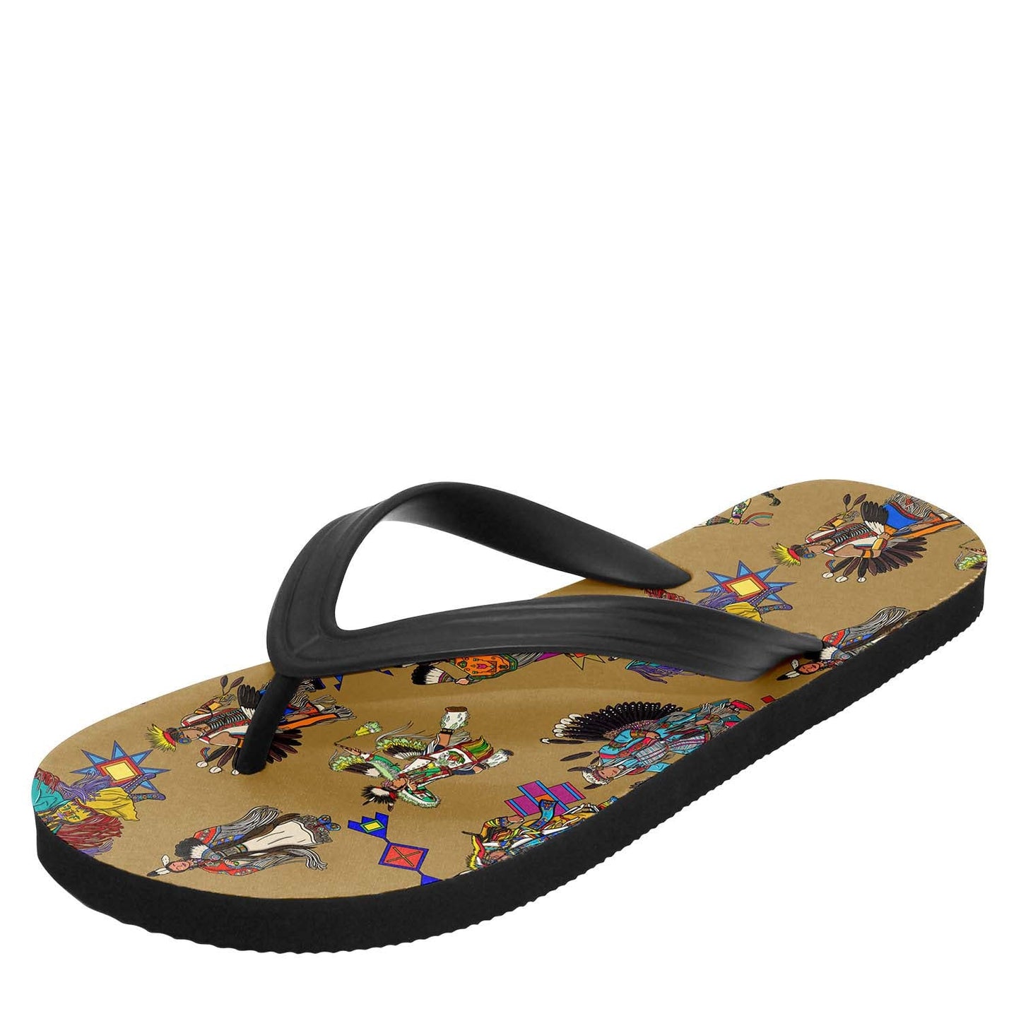 Grand Entry Dancers Earth Flip Flops