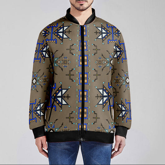 Eagle Strike Brown Zippered Collared Lightweight Jacket