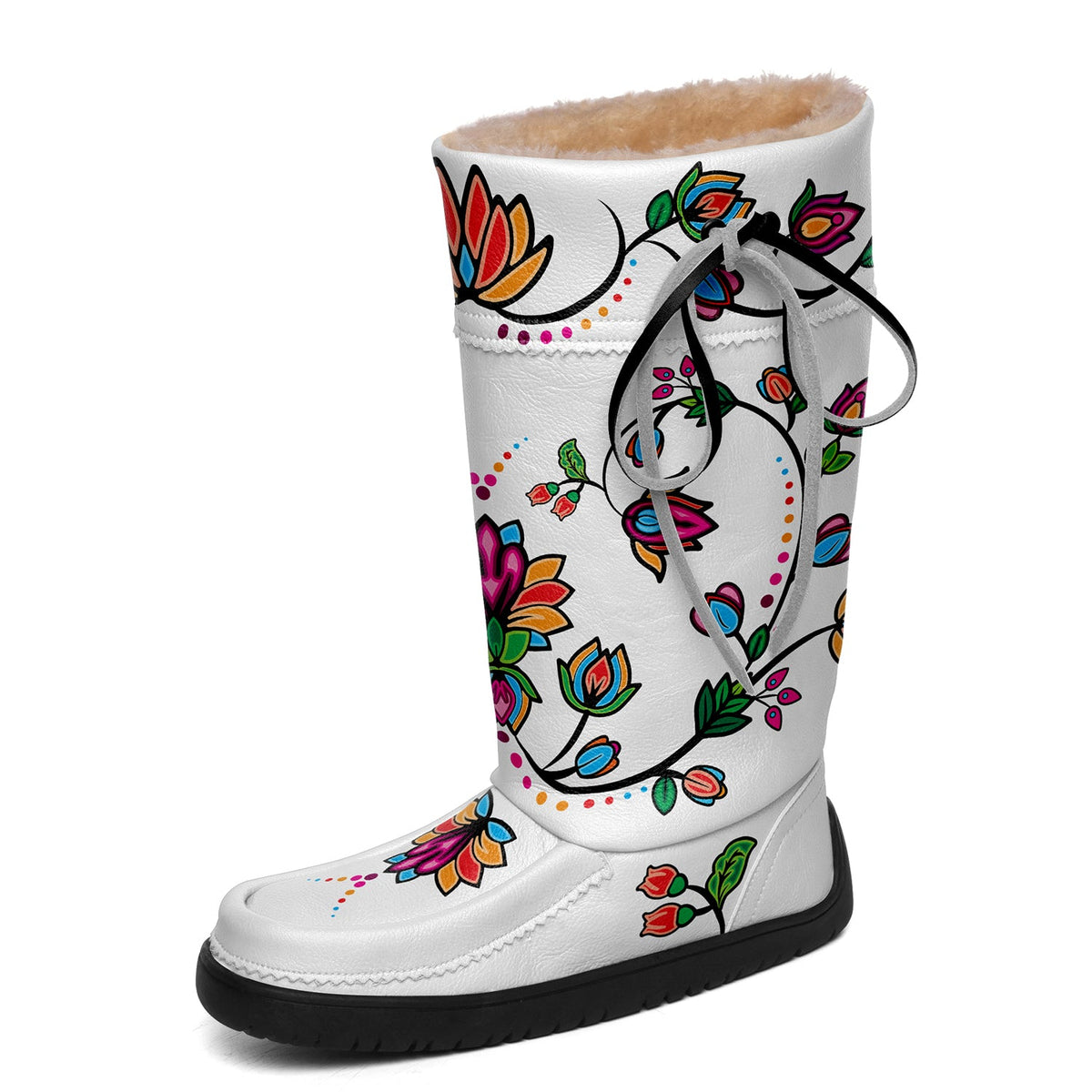 Waterbird Wildflowers Real Leather MoccaLux