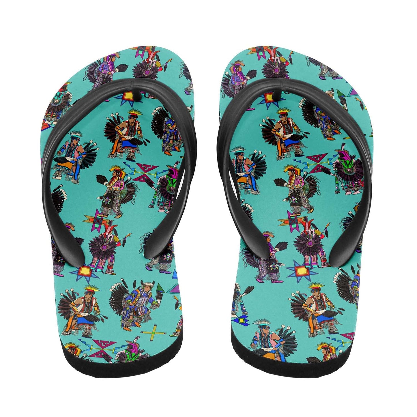 Men's Tradish Dancers Turquoise Flip Flops