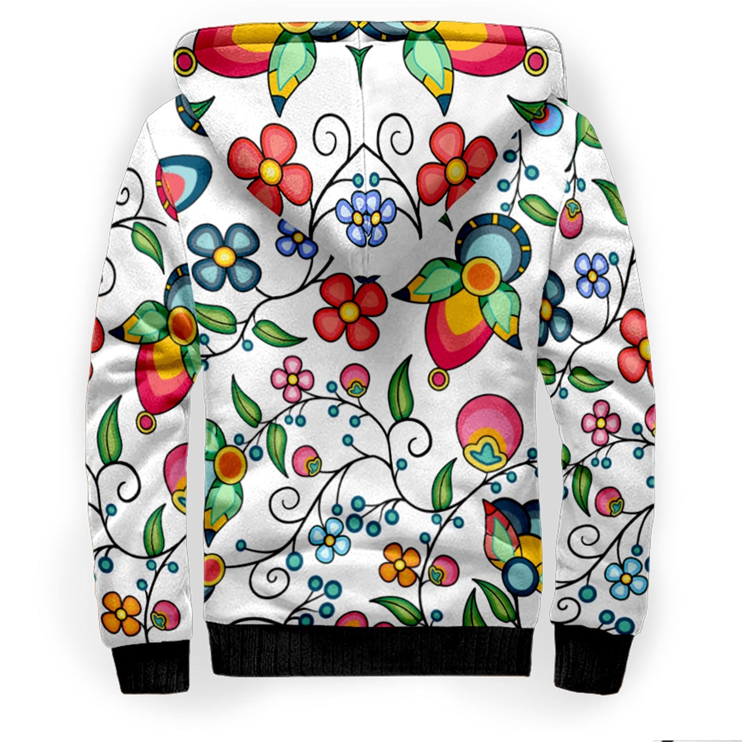 Floral Bounty White Sherpa Hoodie