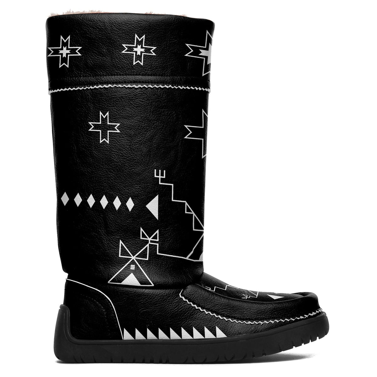 Sky Stories Black Real Leather MoccaLux