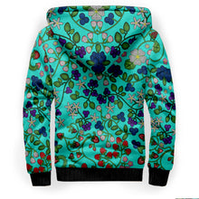 Load image into Gallery viewer, Grandmother Stories Turquoise Sherpa Hoodie
