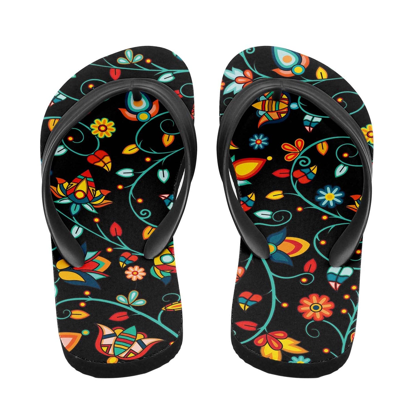 Thorny Path Black Flip Flops