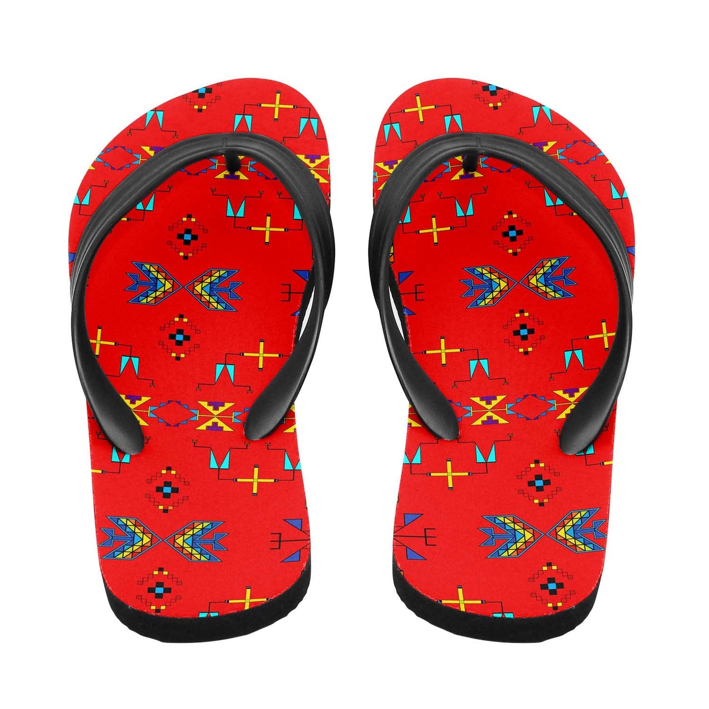 Rainy Chief Rainbow Red Flip Flops