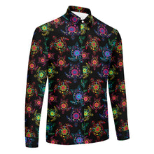 Load image into Gallery viewer, Neon Floral Turtle Men&#39;s Long Sleeve Dress Shirt
