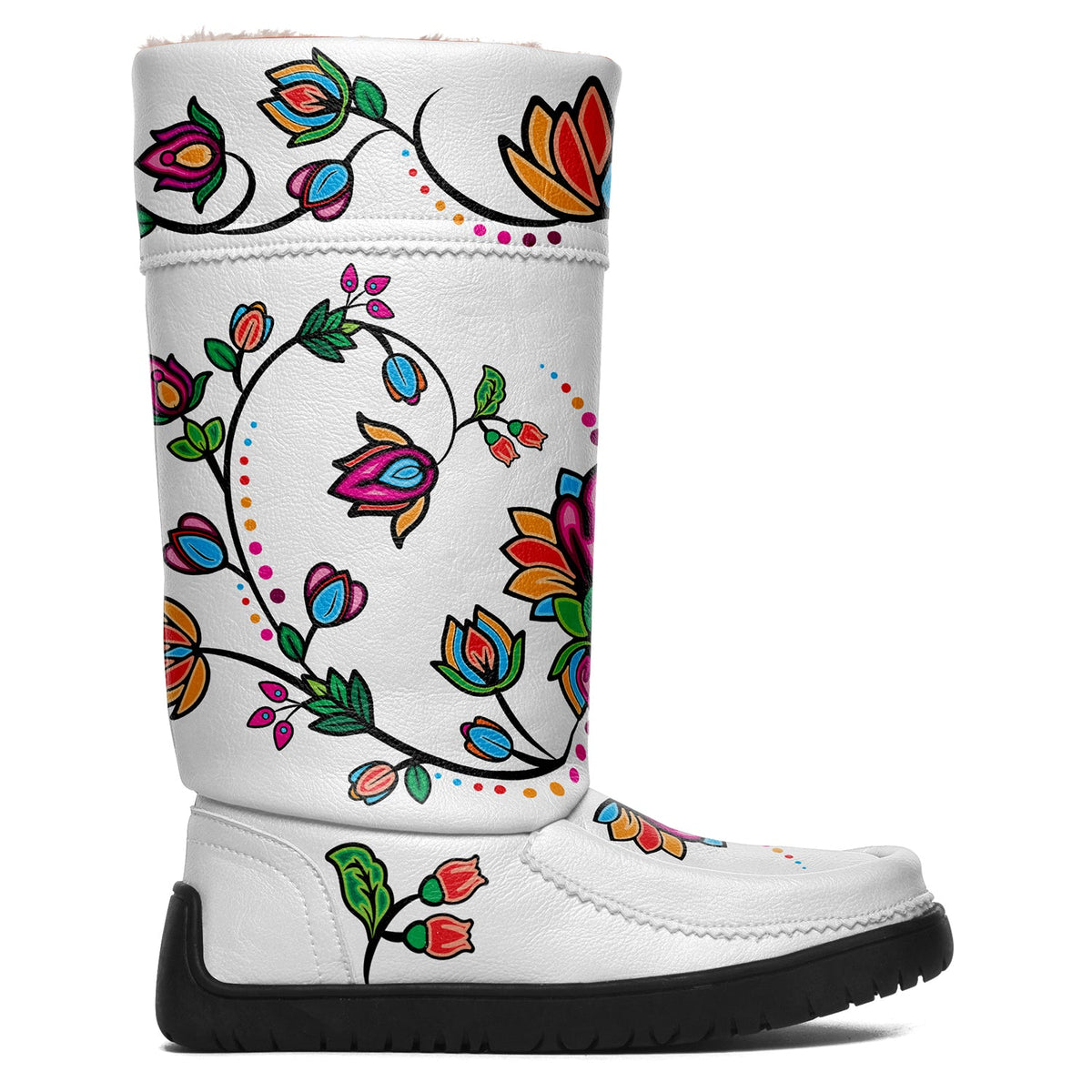 Waterbird Wildflowers Real Leather MoccaLux