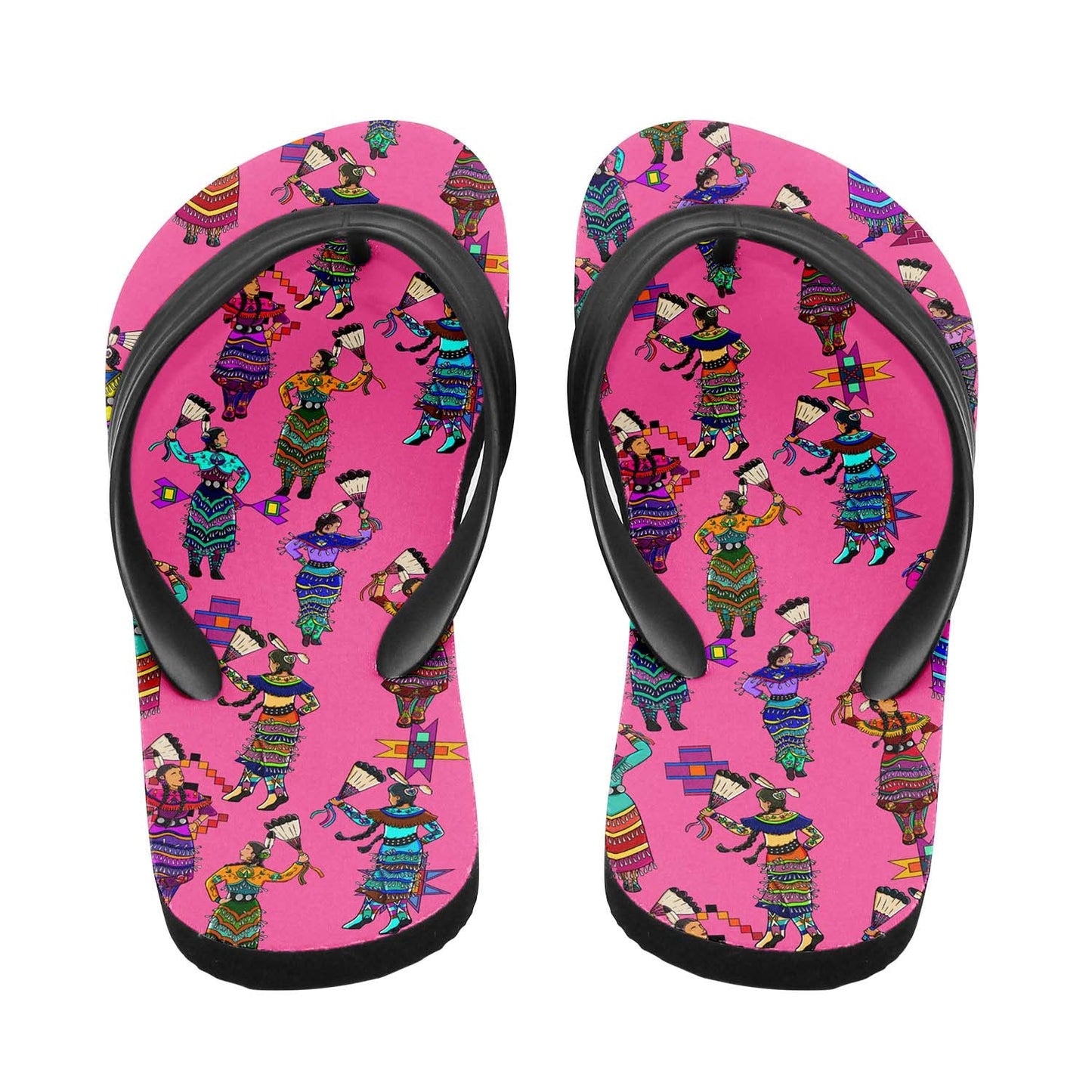 Women's Jingle Dancers Pink Flip Flops