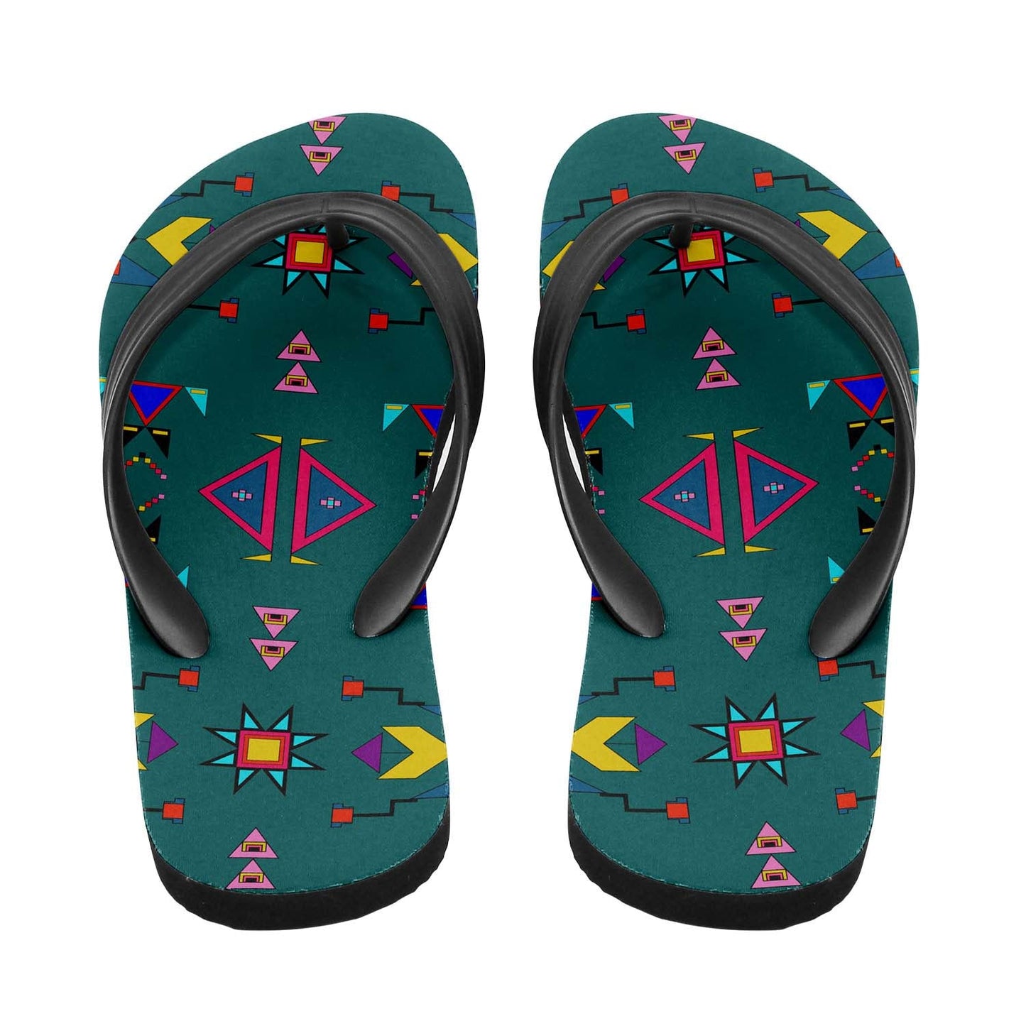 Enemy Territory Teal Flip Flops