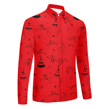 Load image into Gallery viewer, Ledger Dabbles Red Men&#39;s Long Sleeve Dress Shirt
