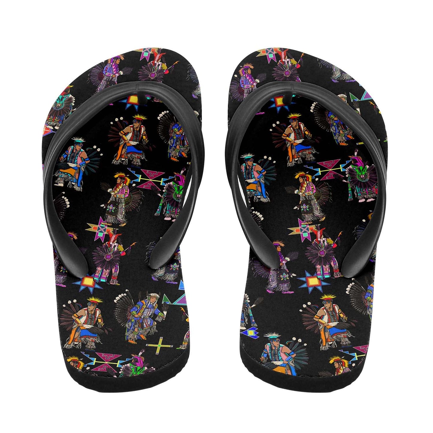 Men's Tradish Dancers Black Flip Flops