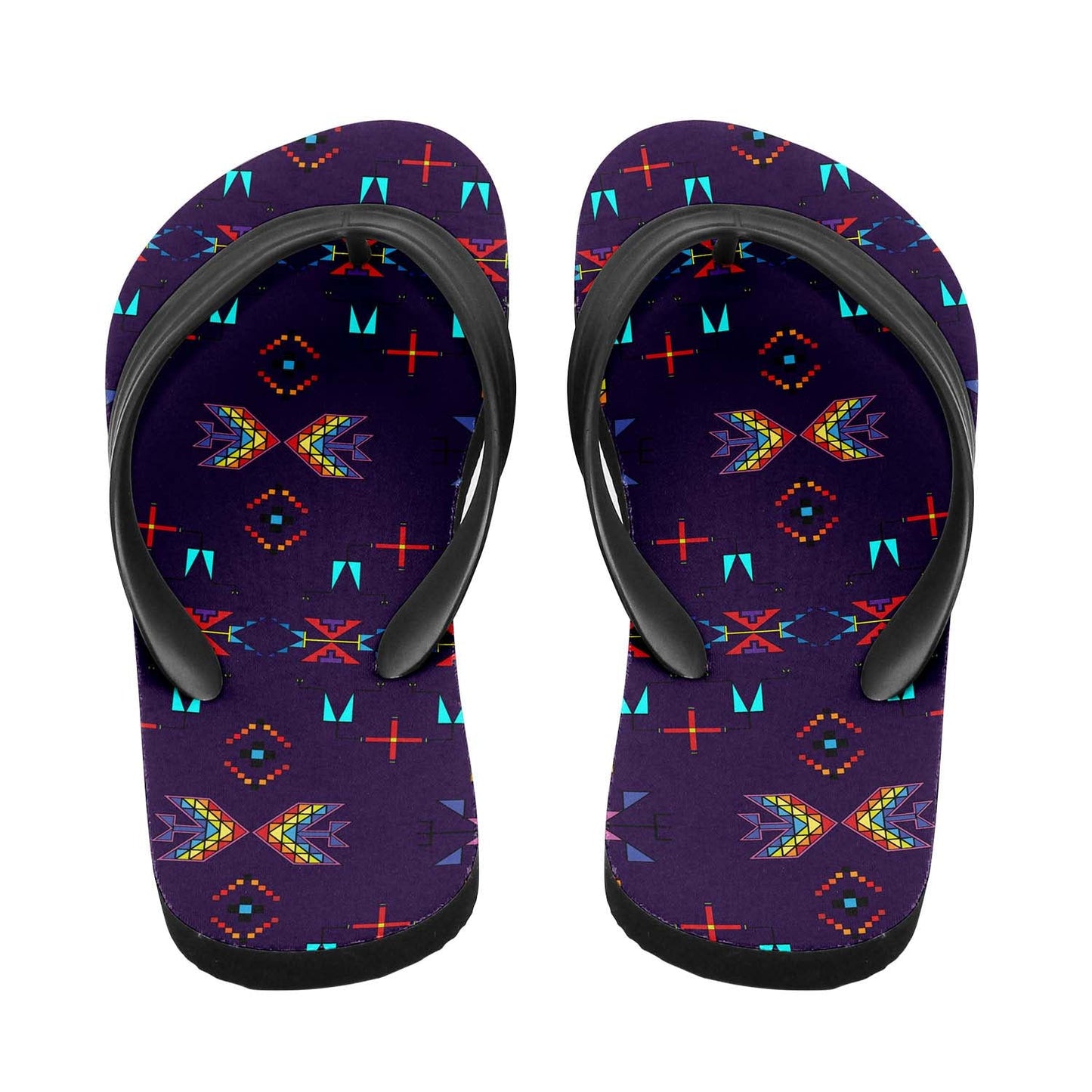 Rainy Chief Rainbow Dark Purple Flip Flops