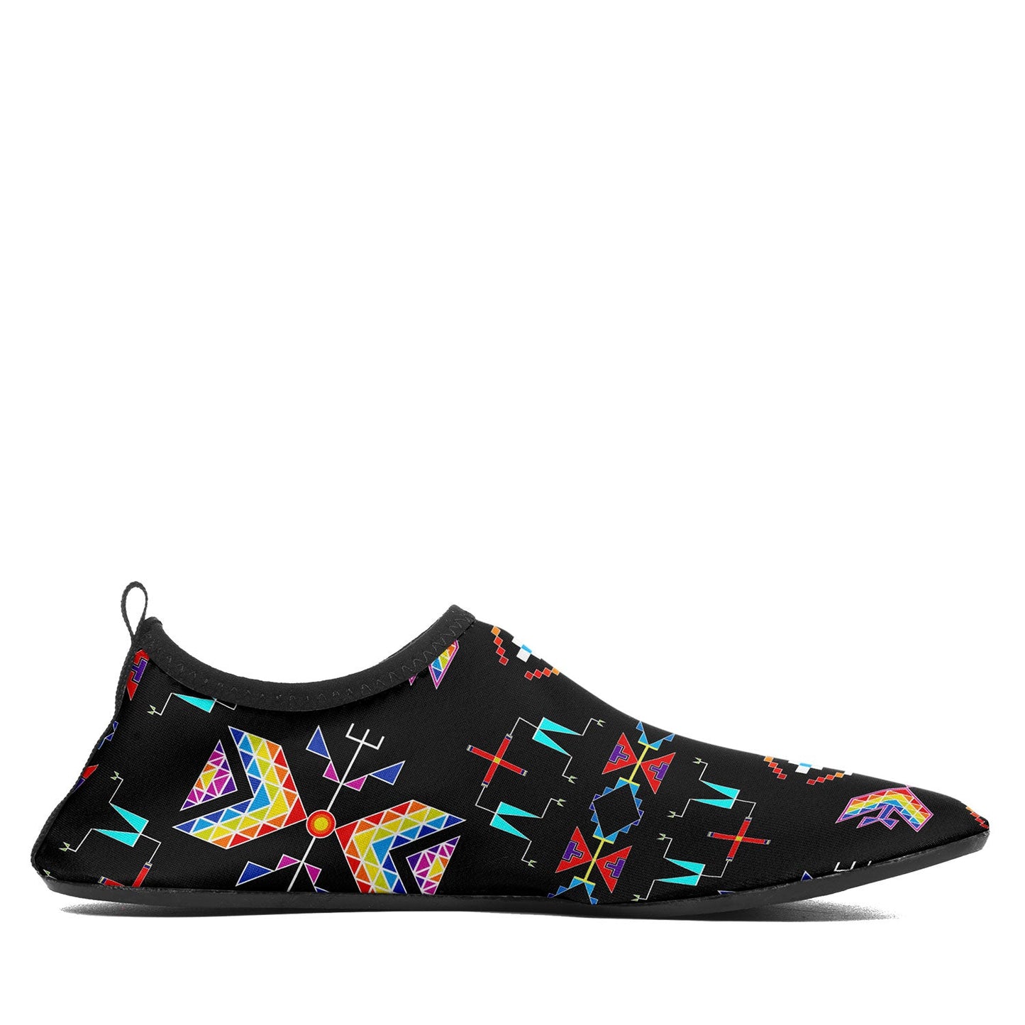 Rainy Chief Rainbow Black Kid's Sockamoccs Slip On Shoes