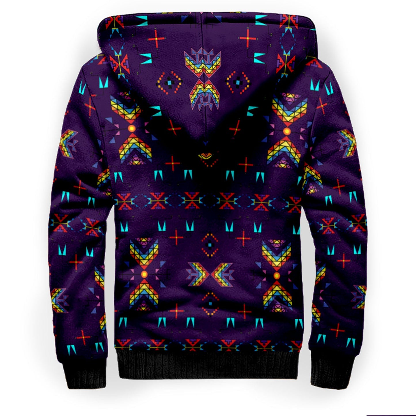 Rainy Chief Rainbow Dark Purple Sherpa Hoodie