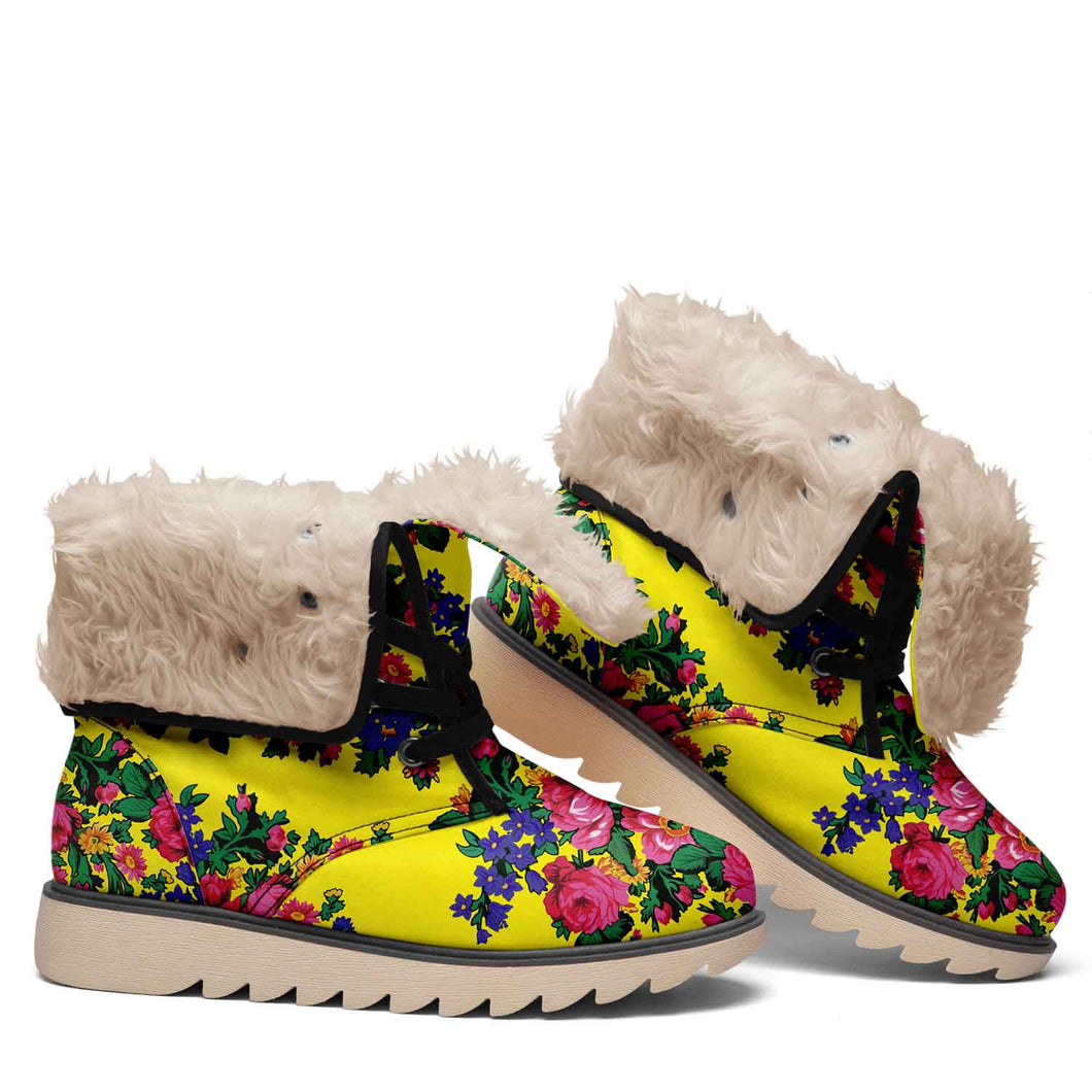 Kokum's Revenge Yellow Polar Winter Boots