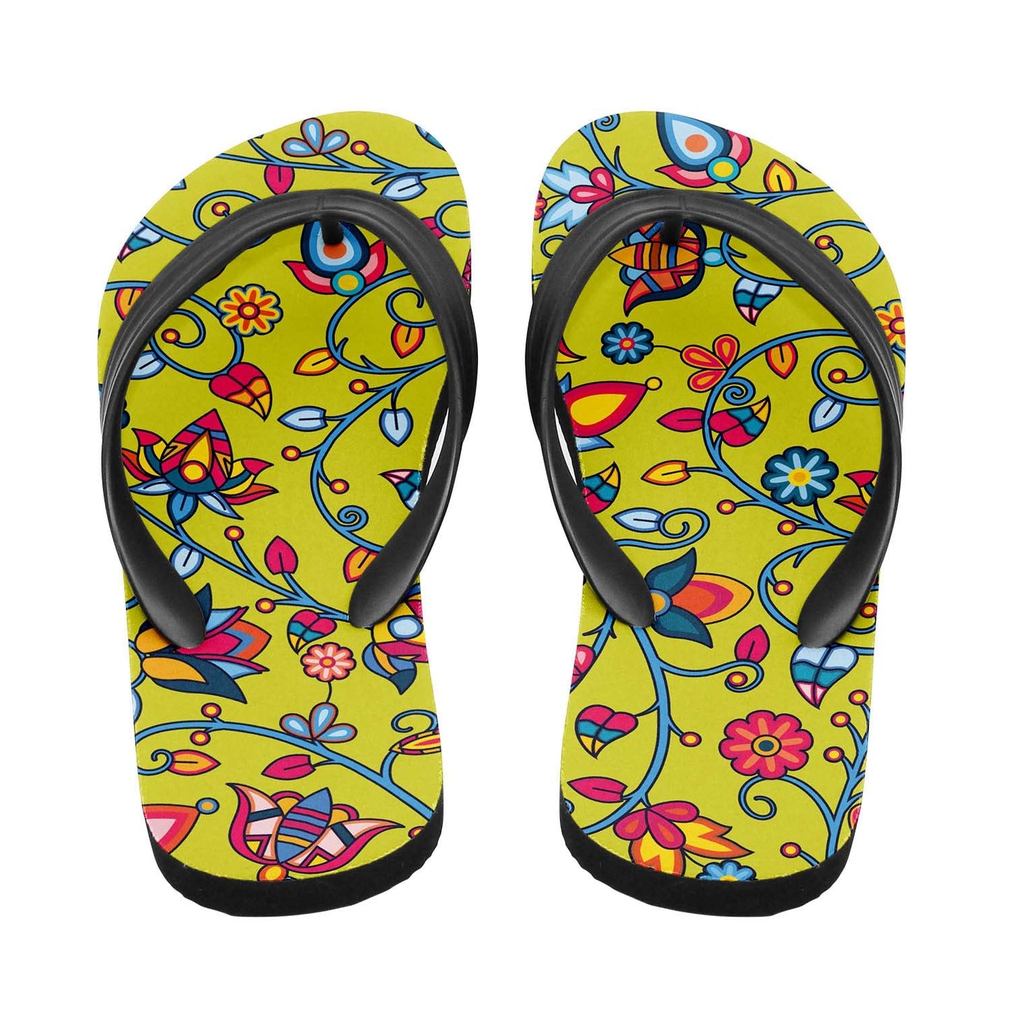 Thorny Path Yellow Flip Flops