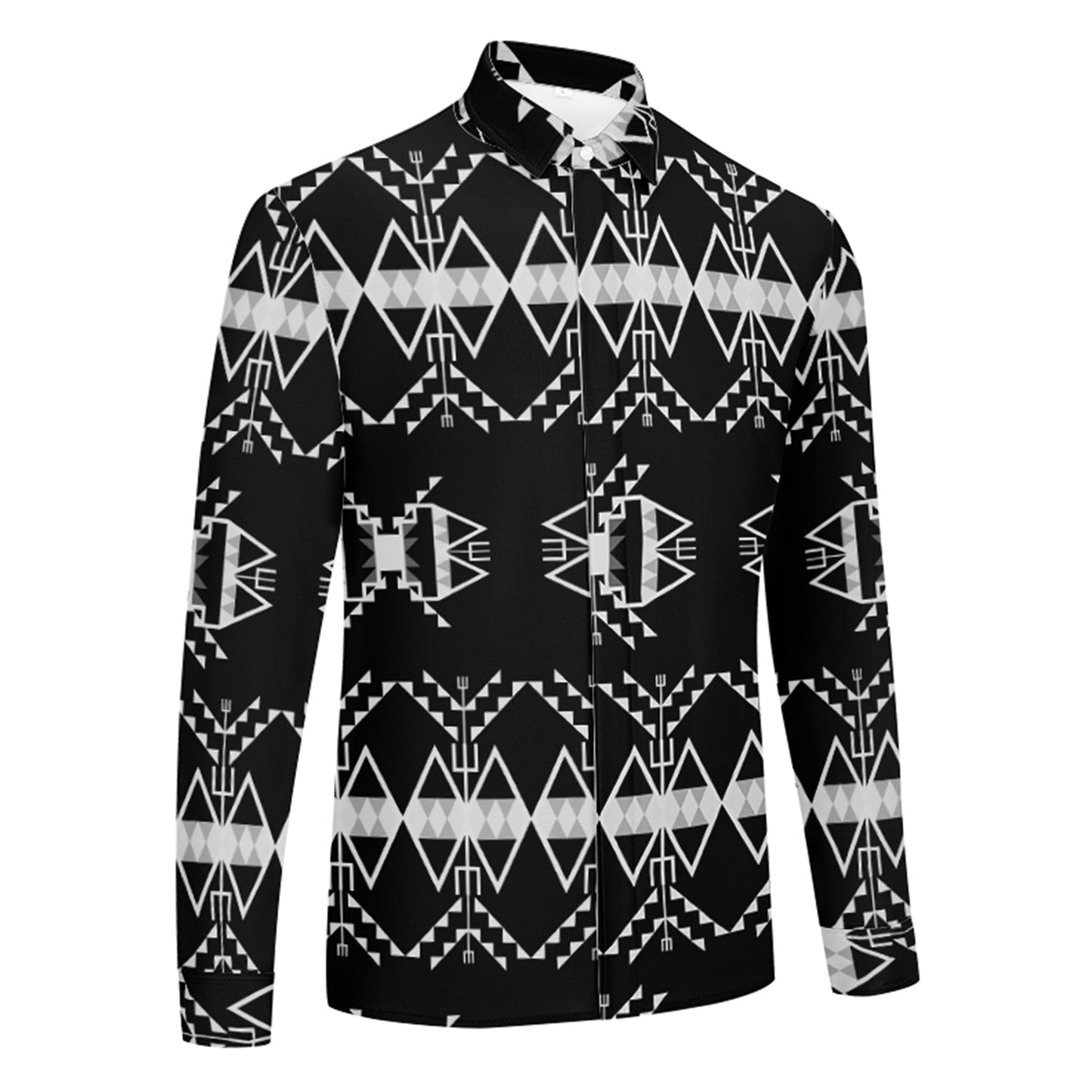 Sacred Trust Black Men's Long Sleeve Dress Shirt