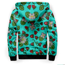 Load image into Gallery viewer, Strawberry Dreams Turquoise Sherpa Hoodie
