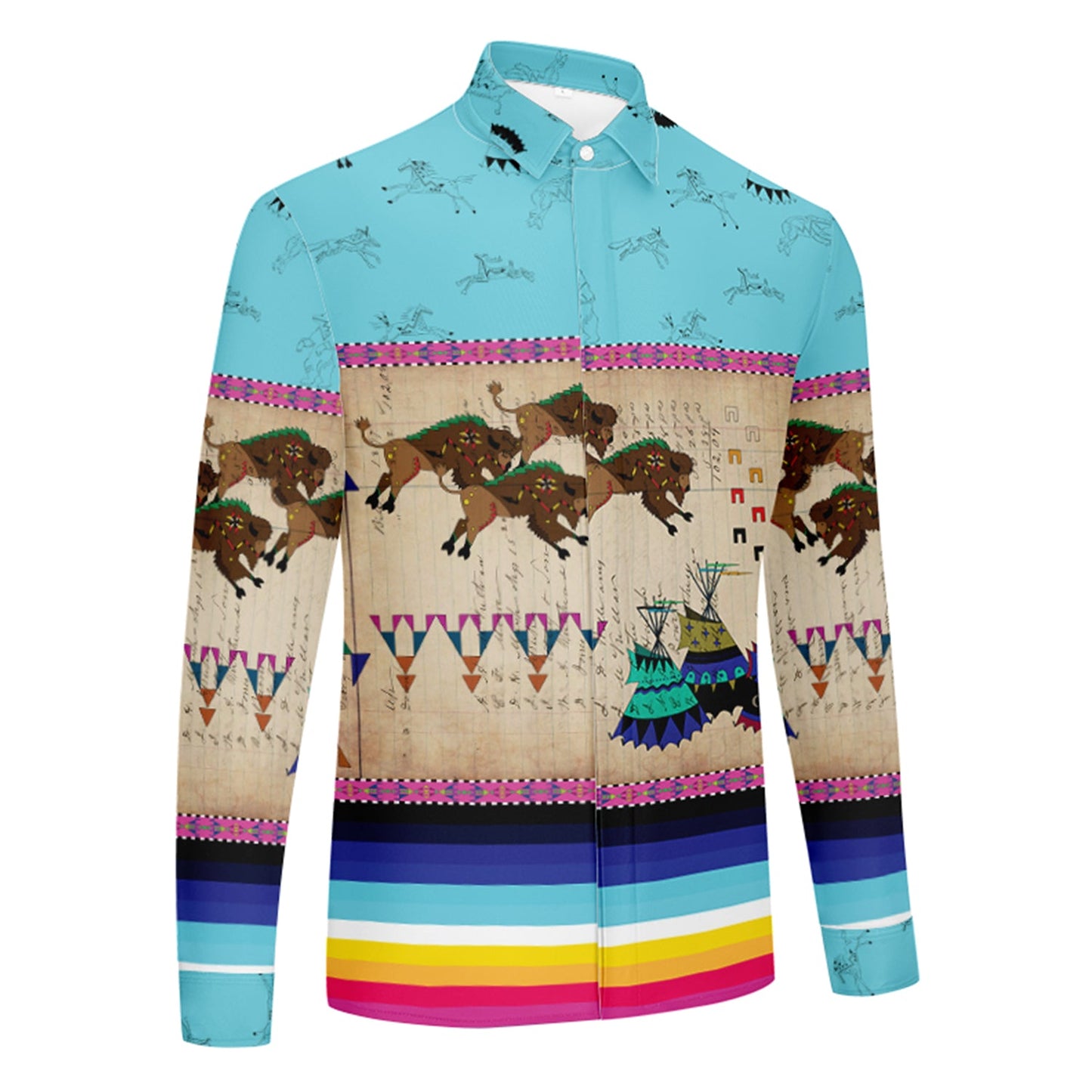 Buffalos Running Sky Dress Shirt