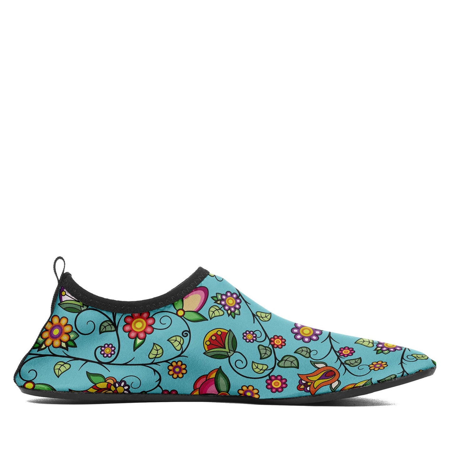 Heartbeat Petals Turquoise Kid's Sockamoccs Slip On Shoes